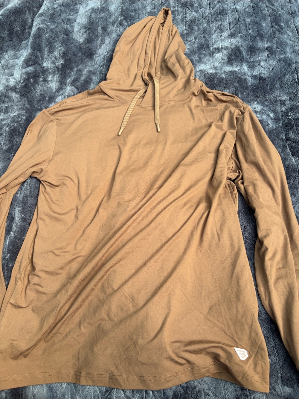BURLEBO Lightweight Hooded Shirt Jacket in Brown